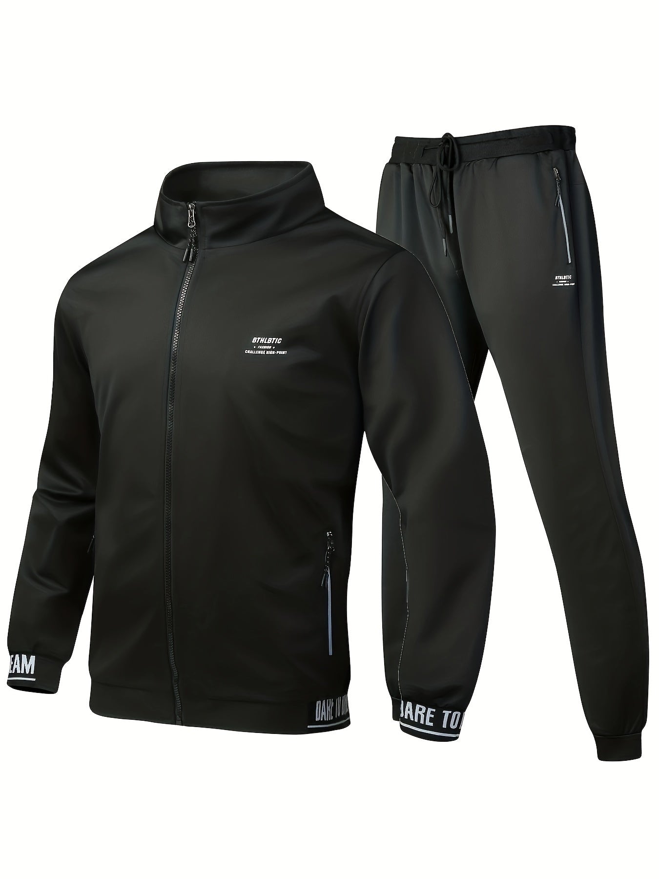 Men's Athletic Tracksuit Set, Full Zip Jacket and Jogging Pants Set