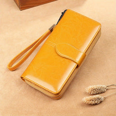 Men's Leather Long Wallet Card Holder Zipper Coin Purses Phone Handbag