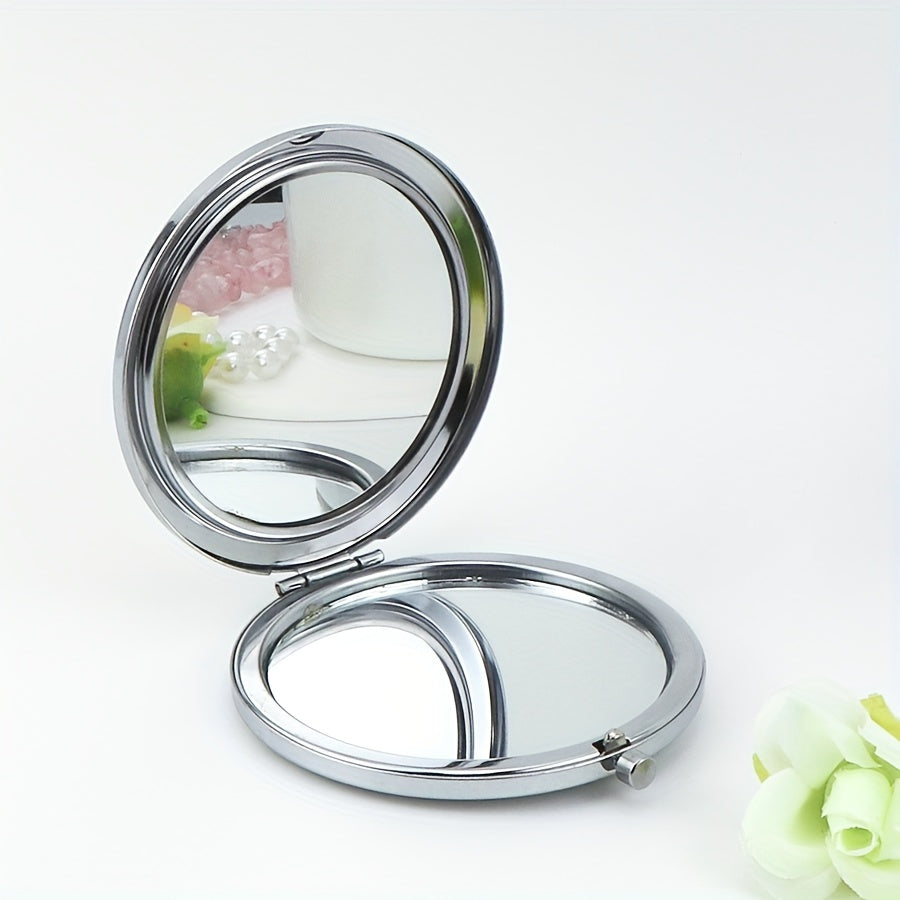 Mini Crystal Makeup Mirror Double Side Folding Makeup Vanity Hand Mirror