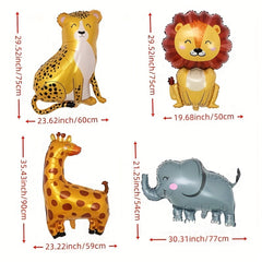 Safari Animal Foil Balloons for Kids Birthday Party