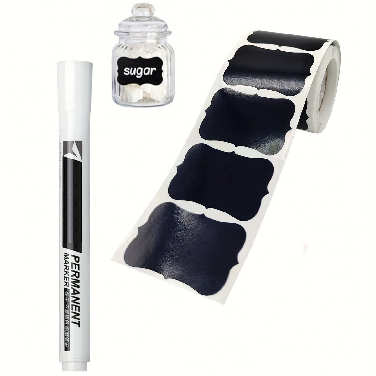 Blackboard Adhesive Label & Marker Pen Set