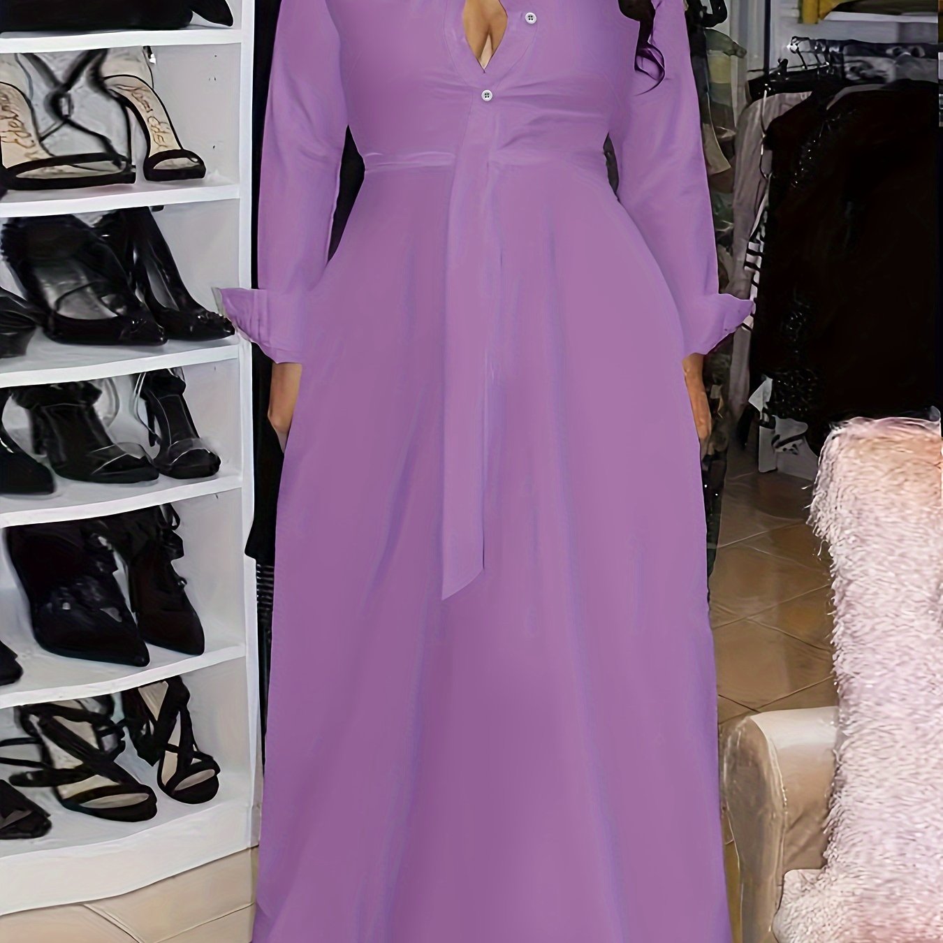  Maxi Shirt Dress With Belt