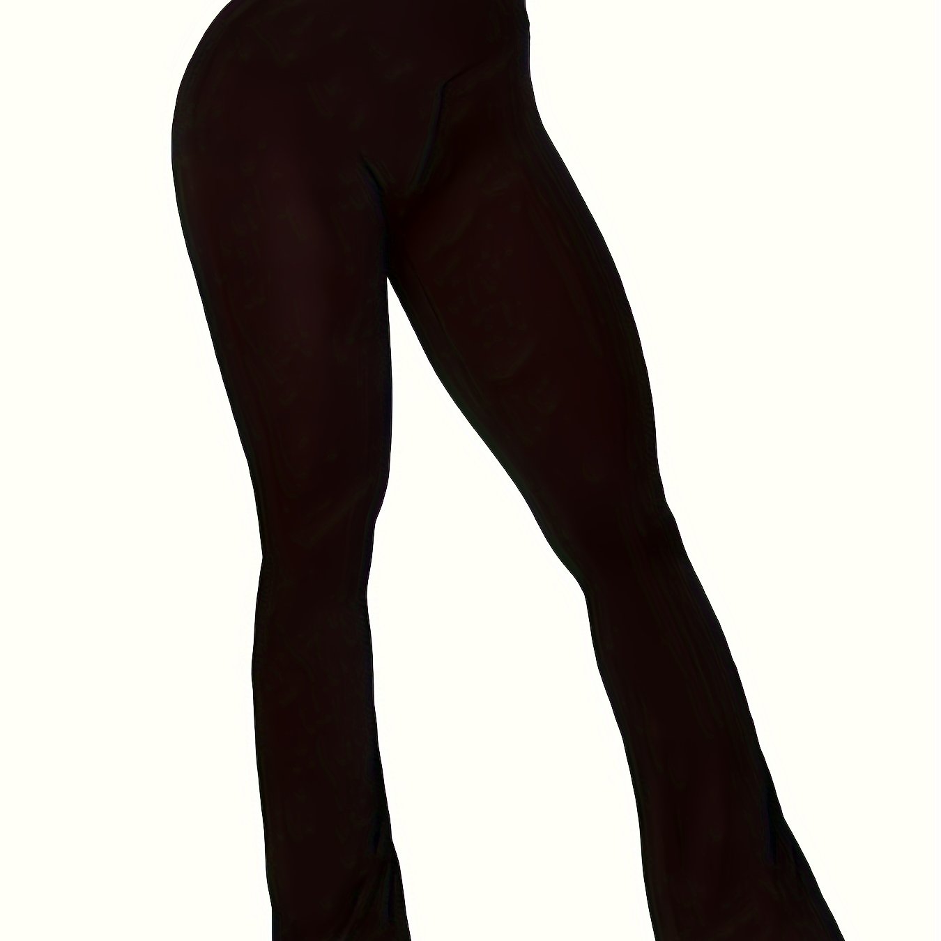  Solid Cross High Rise Flared Leg Trousers