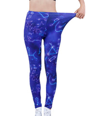 Women's Constellation Printed Yoga Pants High Waist Leggings