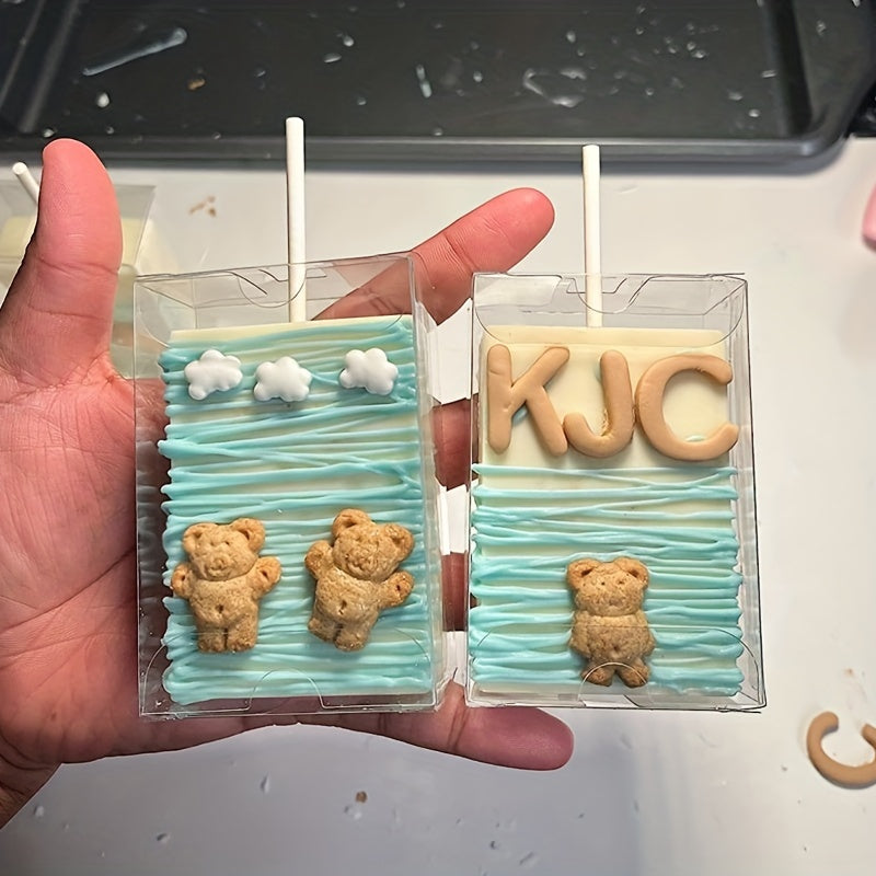 100pc Clear Treat Boxes with Hole for Cakesickles & Macarons