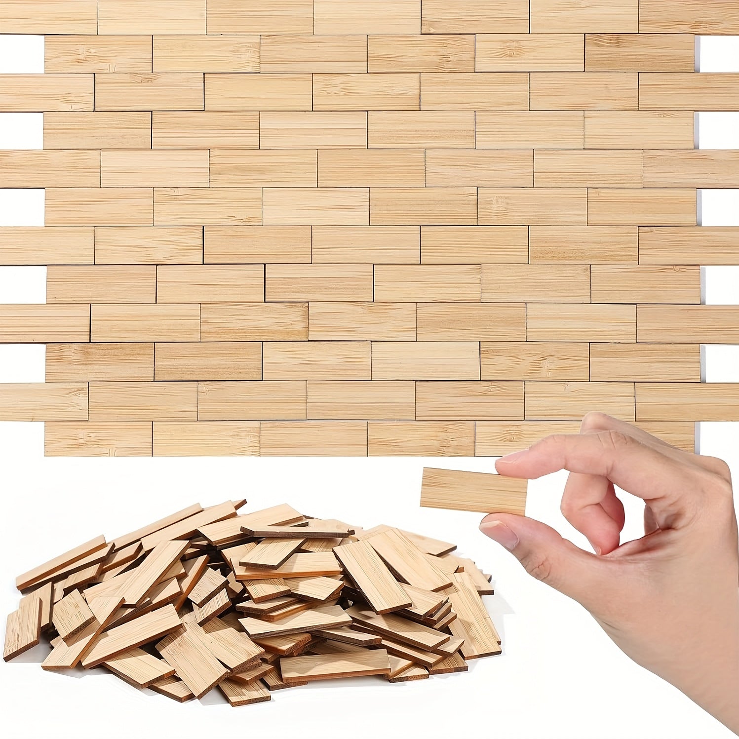 100pcs Mini Dollhouse Flooring Boards 1:12 Scale Bamboo Pattern