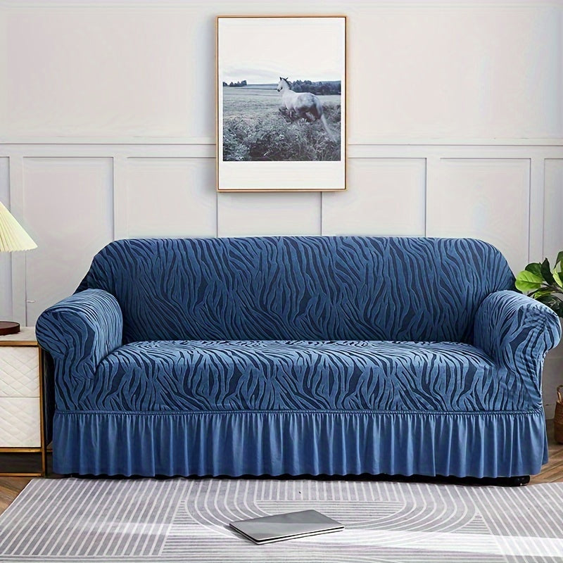 Sofa Slipcover With Skirt Non-slip Dustproof Couch Cover