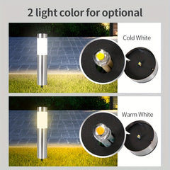 2pcs Solar Outdoor LED Light Stainless Steel Waterproof Modern Design