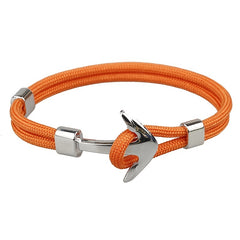 Silver Boat Anchor Bracelet Polyester Rope Punk Bracelet