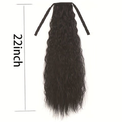 Long Curly Wavy Ponytail Extensions with Ribbon Tie for Daily Use