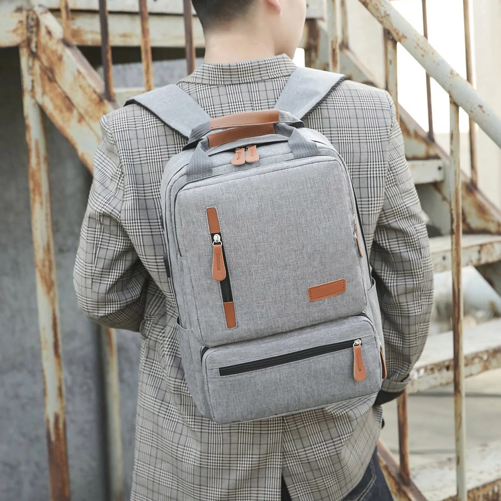 3pcs Canvas Laptop Backpacks Set for Travel School College Large