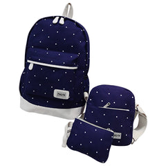 3pcs Girl Daypack School Printed Canvas Bookbag Casual Gift Teens Backpack Set