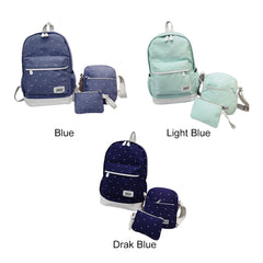 3pcs Girl Daypack School Printed Canvas Bookbag Casual Gift Teens Backpack Set