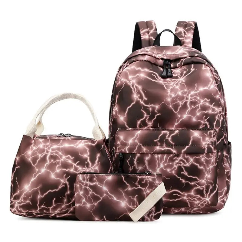 3pcs Nylon Backpack School Laptop Daypack Teenage Schoolbag Bookbag Set