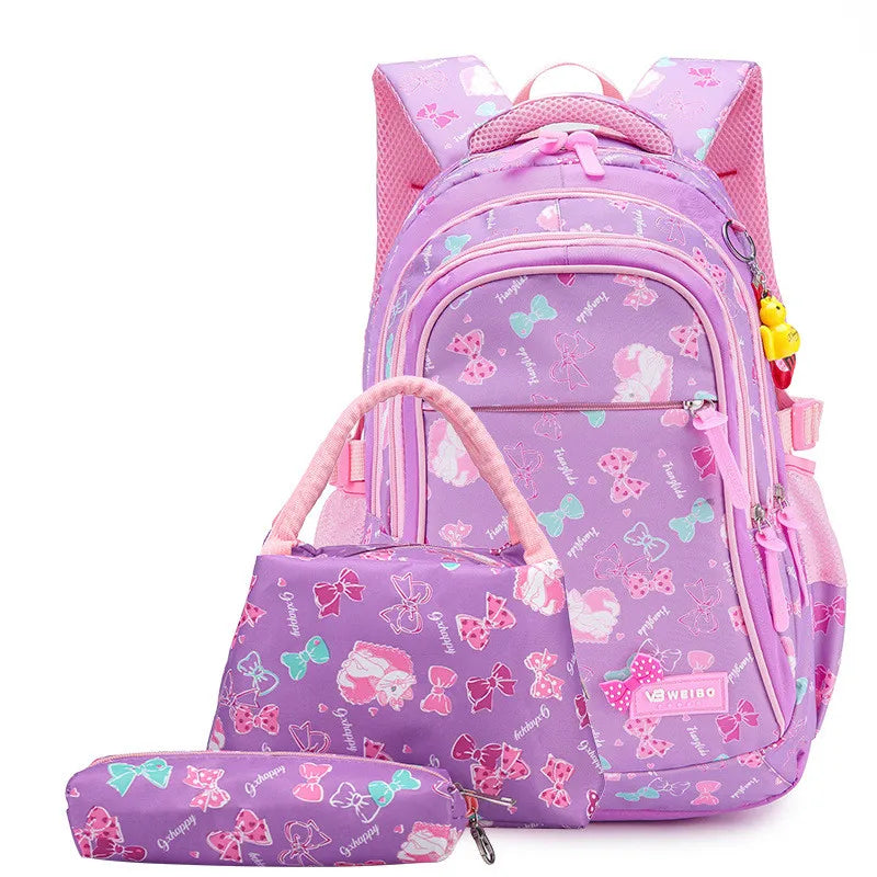 3pcs/Set Girls School Bags Waterproof Backpacks Child Mochila