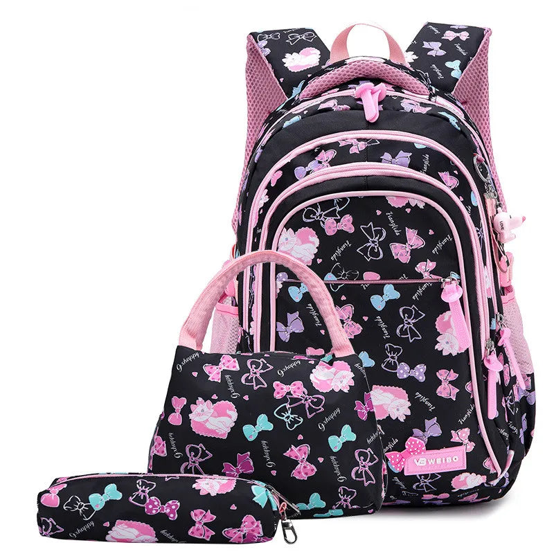 3pcs/Set Girls School Bags Waterproof Backpacks Child Mochila