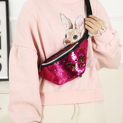 Women Sequin Mermaid Pouch Purse Running Waist Bag