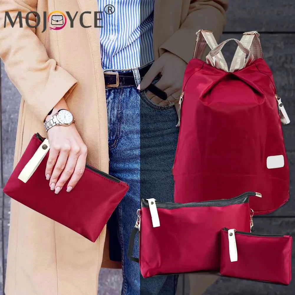 3pcs Women Mini Backpack Waterproof Nylon Shoulder Bags for Girls