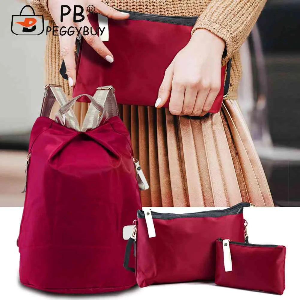 3pcs/set Women Backpack Mini Rucksack Nylon Shoulder Bags for Girls