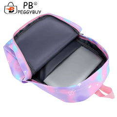 3pcs/set Laptop Backpack Nylon Casual Gradient Rucksack for Work School Travel