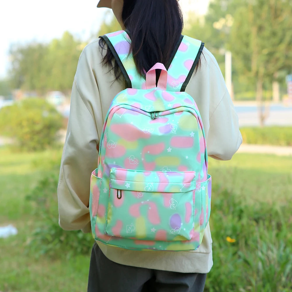 Casual Nylon Large Capacity Women Backpack Set