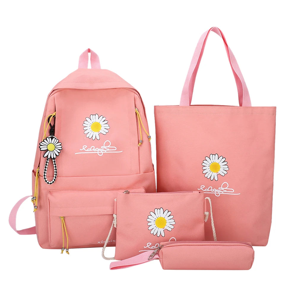Canvas Backpack Print Rucksack Girl Shoulder Bag Travel Bookbags