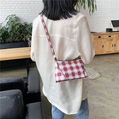 Plaid Shoulder Bags Women PU Leather Handbags Crossbody Sweet Ladies All-match
