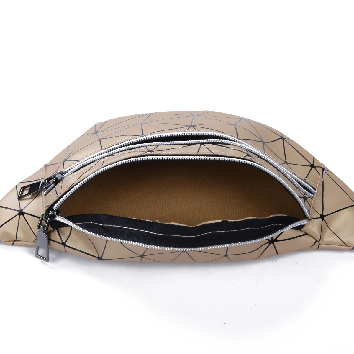 Geometric Pattern Waist Bag for Women | PU Leather Fanny Pack