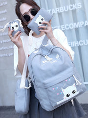 Canvas Teenagers School Backpack Boy Girl Book Bag Satchel Student Schoolbag