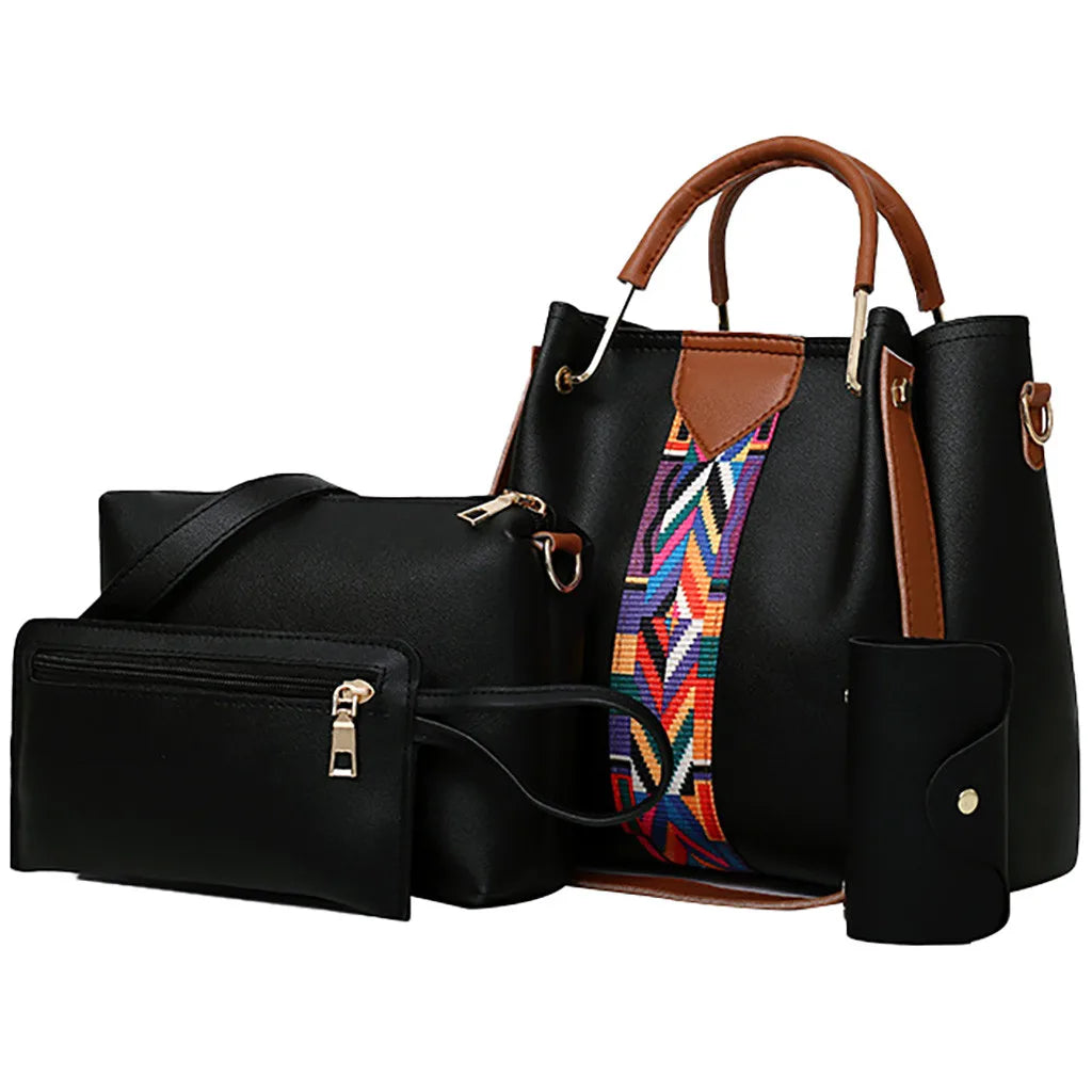 4 Pcs/set Women Handbag Messenger Bags for Ladies Shoulder Bag Lady
