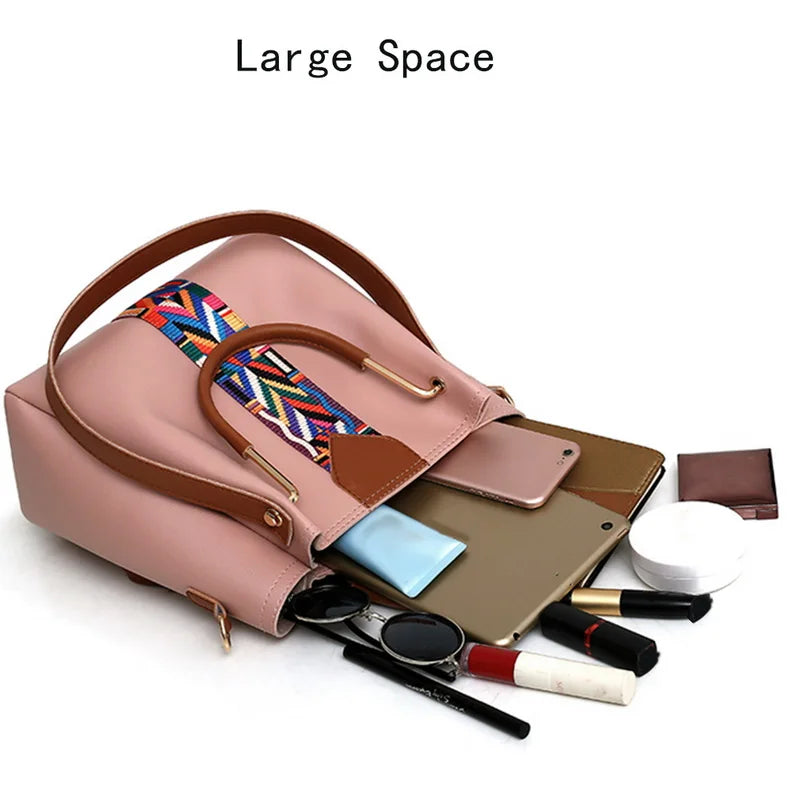 4 Pcs/set Women Handbag Messenger Bags Lady PU Leather Shoulder Bag