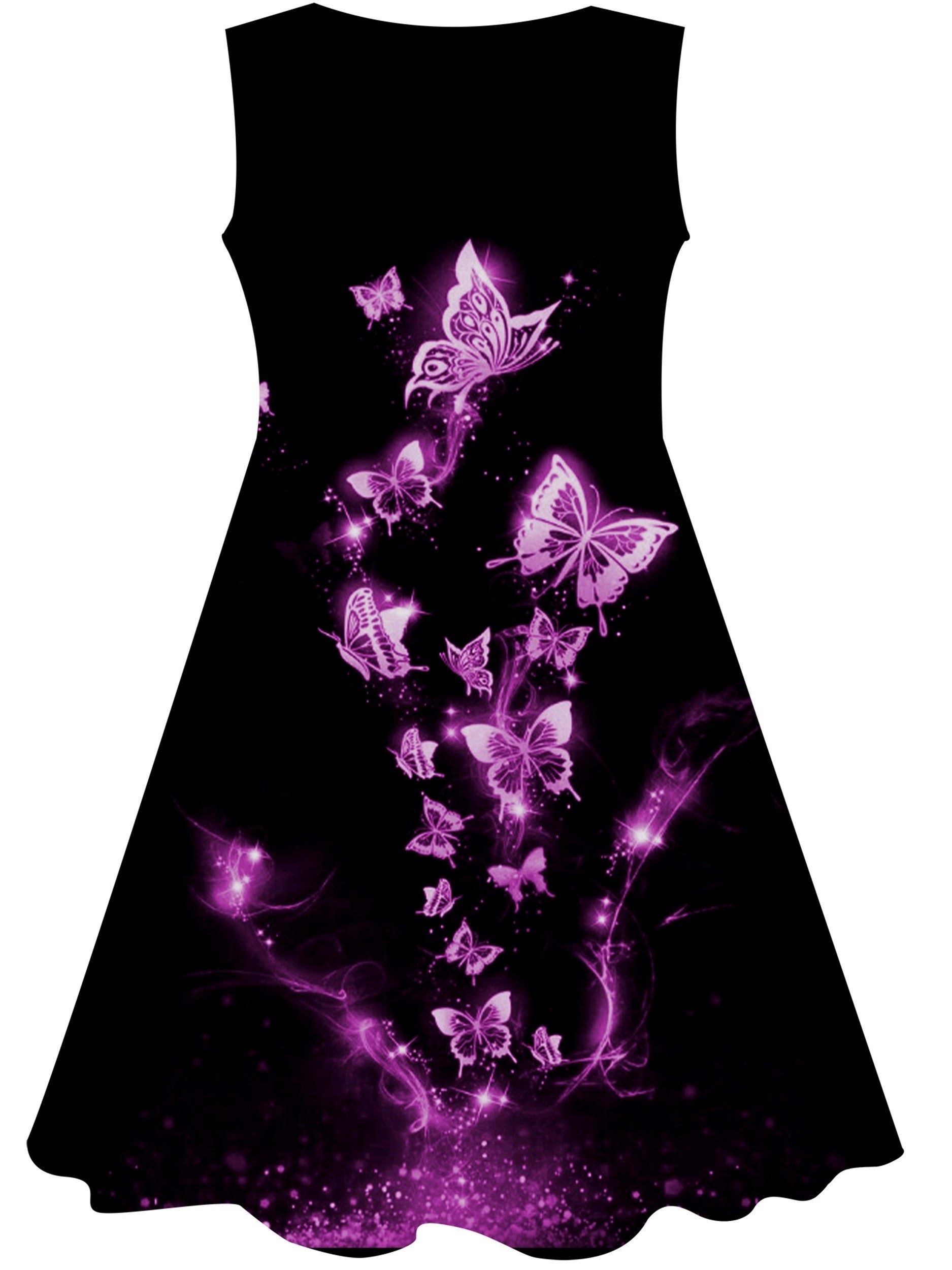Girls Butterfly Sleeveless Dress for Summer Party