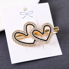 Heart Rhinestone Hair Clip Duck Billed Style for Women Girls