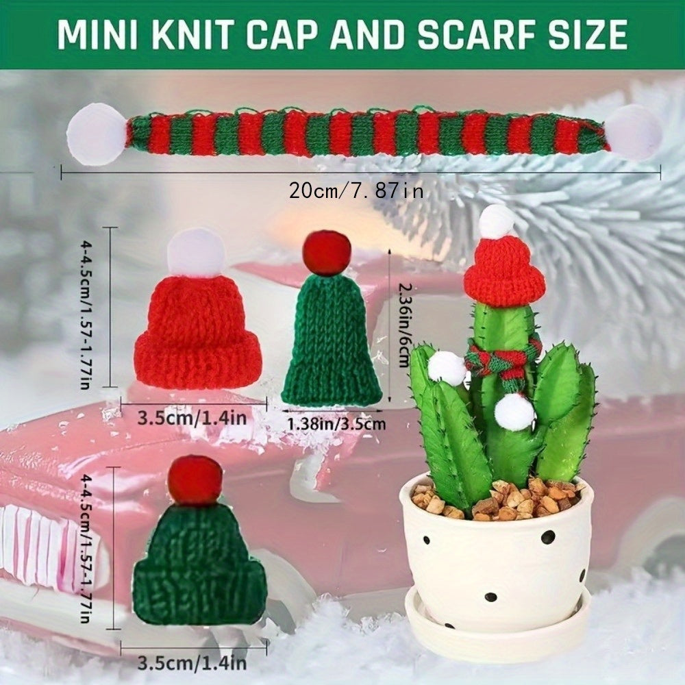 Dollhouse Christmas Mini Knit Hat Mini Scarf Set