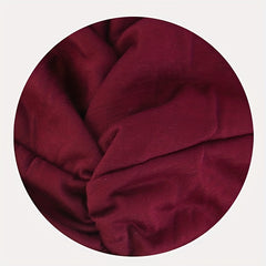 Wine Red Cross Knotted Bandana Women Turban Cap Ramadan Headwrap