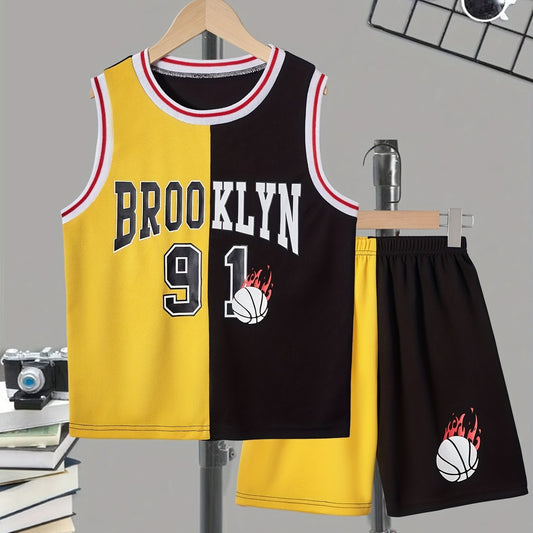 BROOKLYN 231 Kids Basketball 2 pc Outfits Tank & Shorts Set