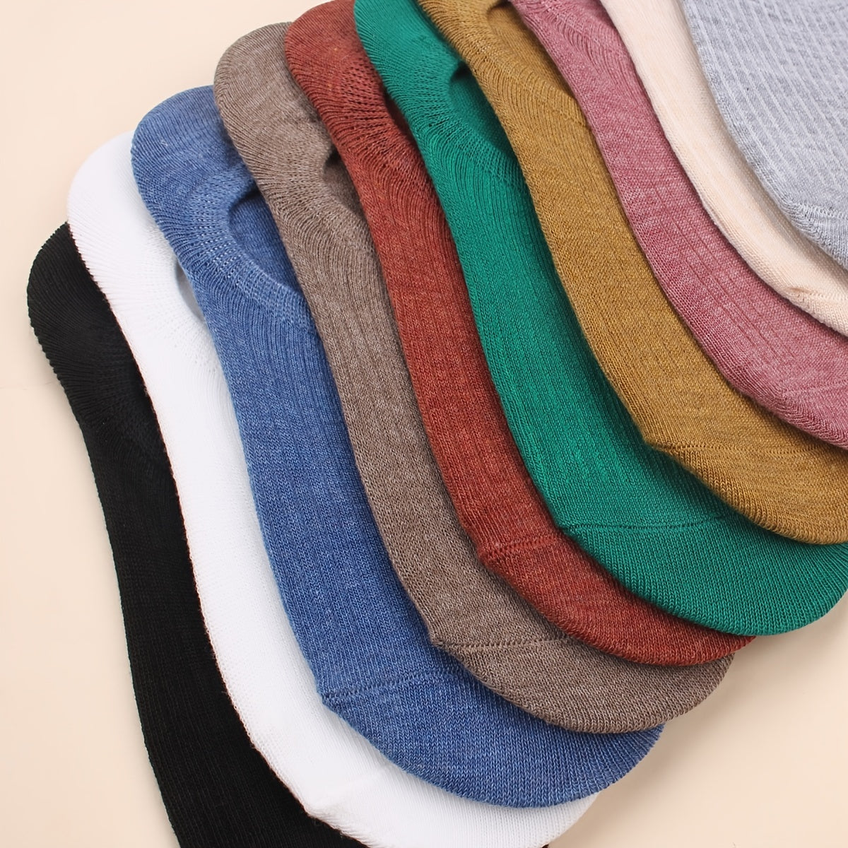 Solid Ankle Socks Ribbed Knit Women's Stocking & Hosiery