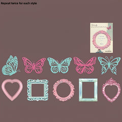 20pcs Hollow Butterfly Photo Frame European Style Journal Decoration