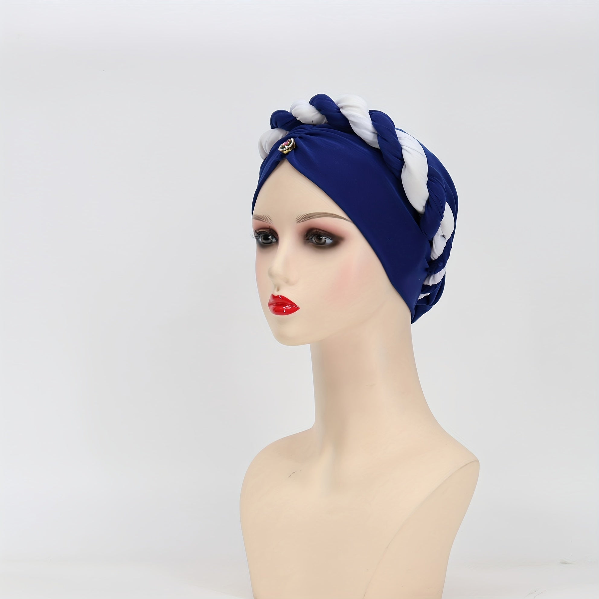 Crystal Pendant Turban Cap Elastic Head Wrap Ramadan Head Scarf