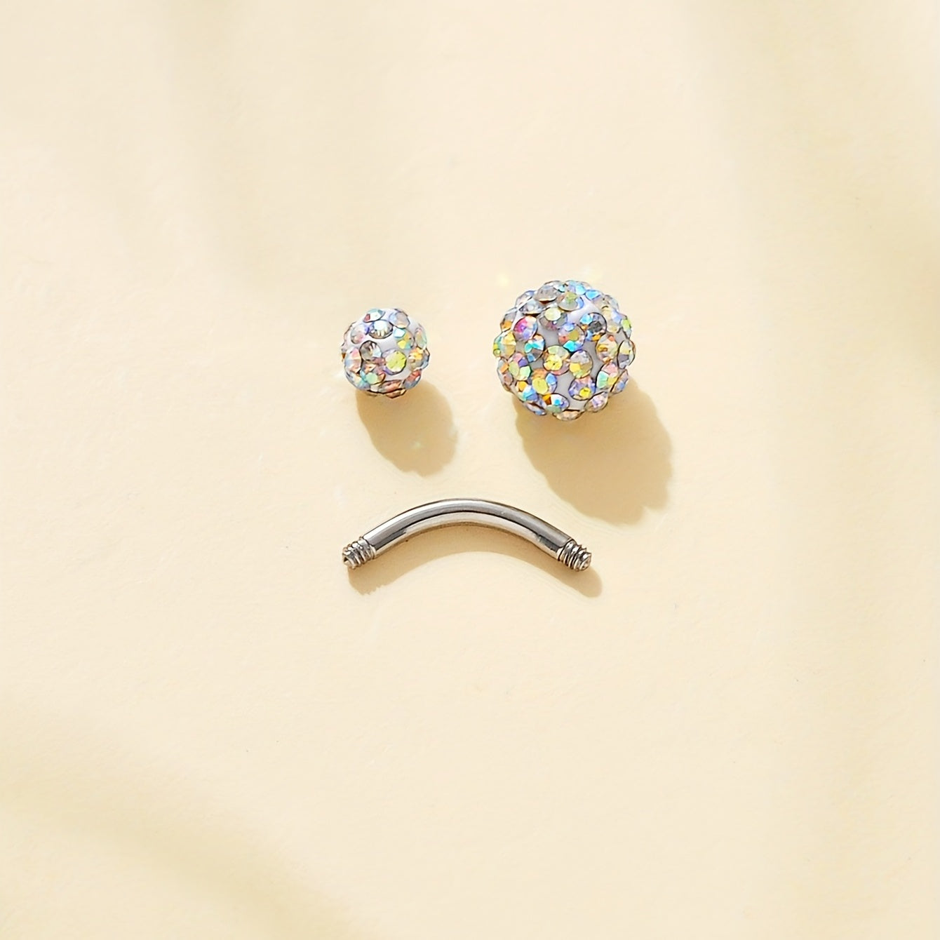 Zircon Belly Button Ring Stainless Steel Navel Piercing