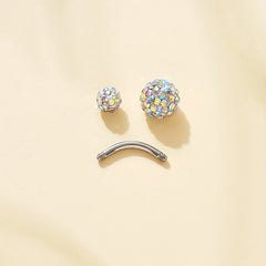 Zircon Belly Button Ring Stainless Steel Navel Piercing