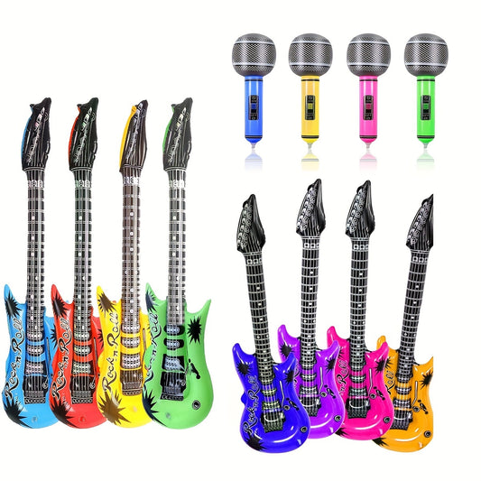 Inflatable Guitar Microphone Props Birthday Party Decoration Balloon