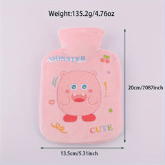 Pink Crystal Velvet Small Hot Water Bag Plush Hand Warmer Gift