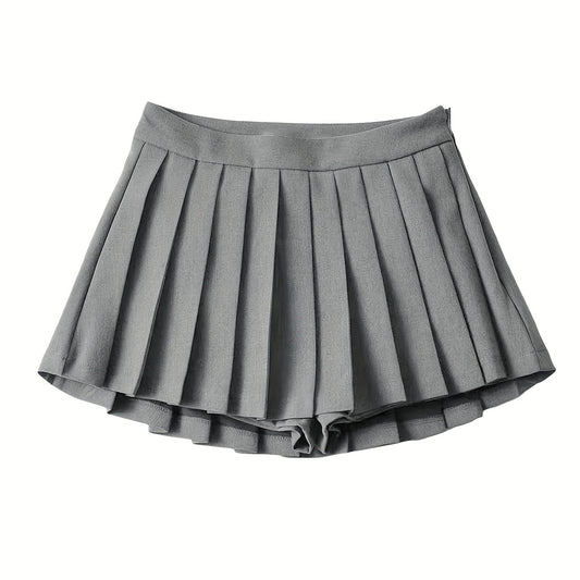 Y2K Solid Pleated Mini Skirt for Women
