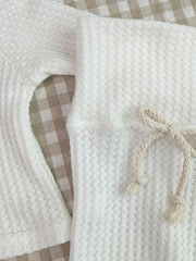 Unisex Baby Waffle Set Long Sleeve Top Trousers Hat 3pcs
