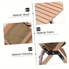 Portable Folding Wooden Stool For Outdoor Camping Picnic