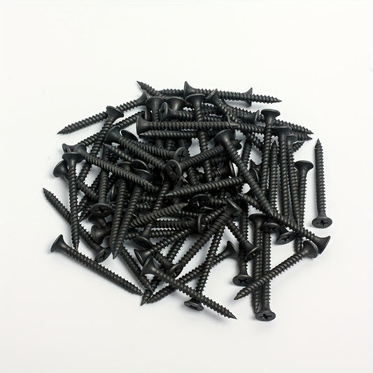 100 Wood Screws Coarse Thread Deck Star Flat Head Rust Resistant Epoxy Coated
