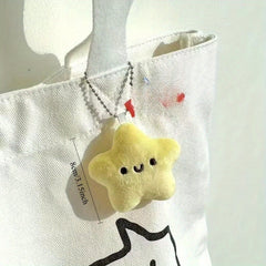 4pcs Squeaky Star Plush Charms Keychains Soft Stuffed Animal