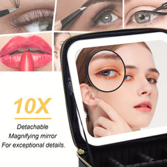 LED Lighted Makeup Train Case with Mirror
