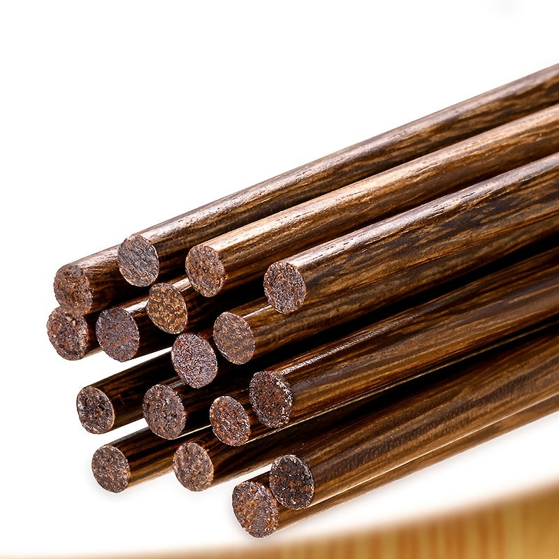 10 Pairs Sandalwood Chopsticks Set for Camping and Home Use